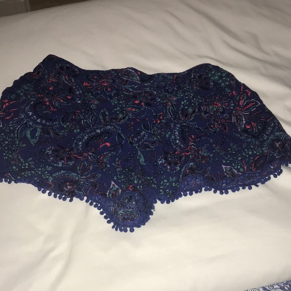 royal blue flowy shorts